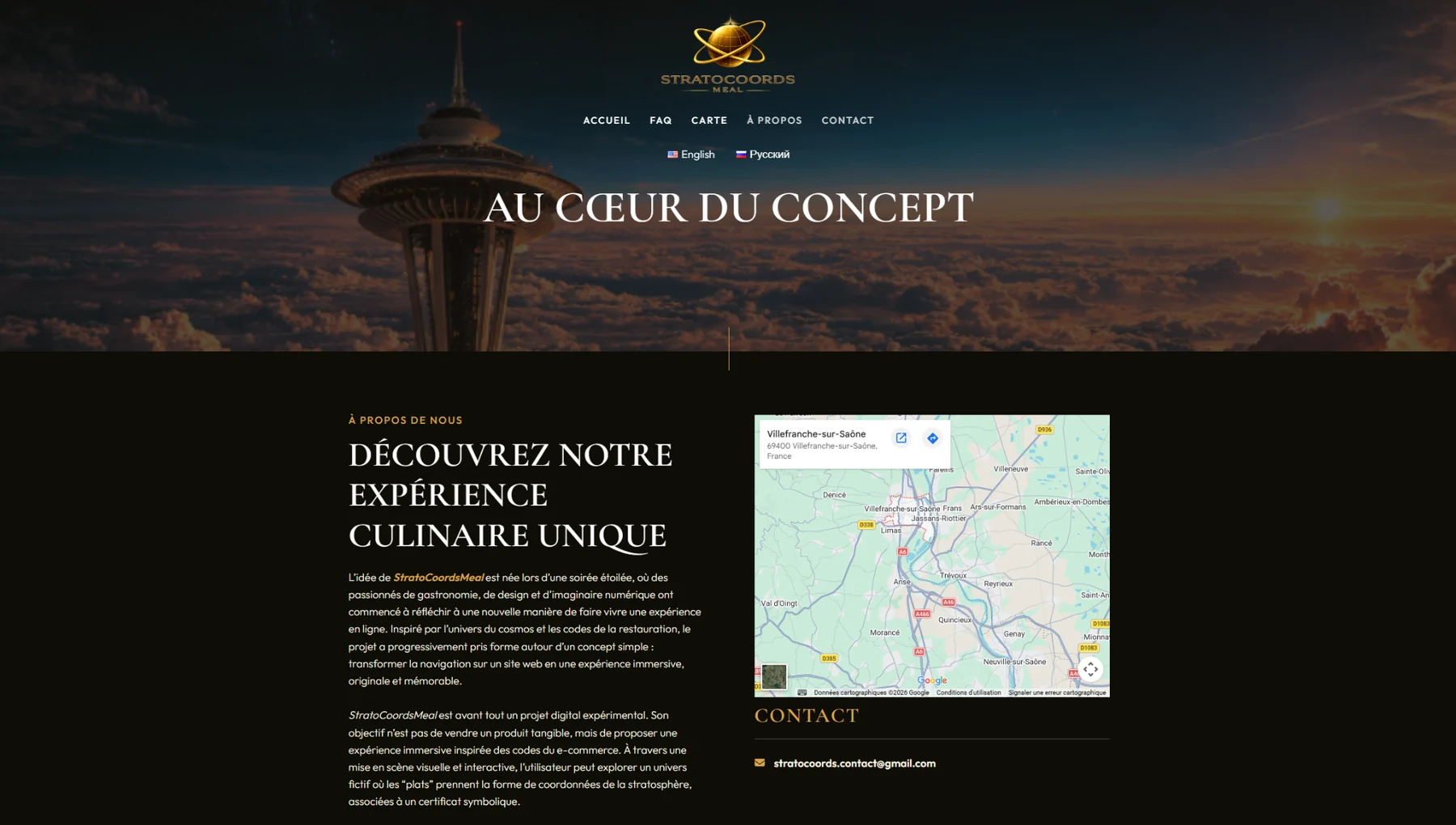 À propos et contact de StratoCoordsMeal