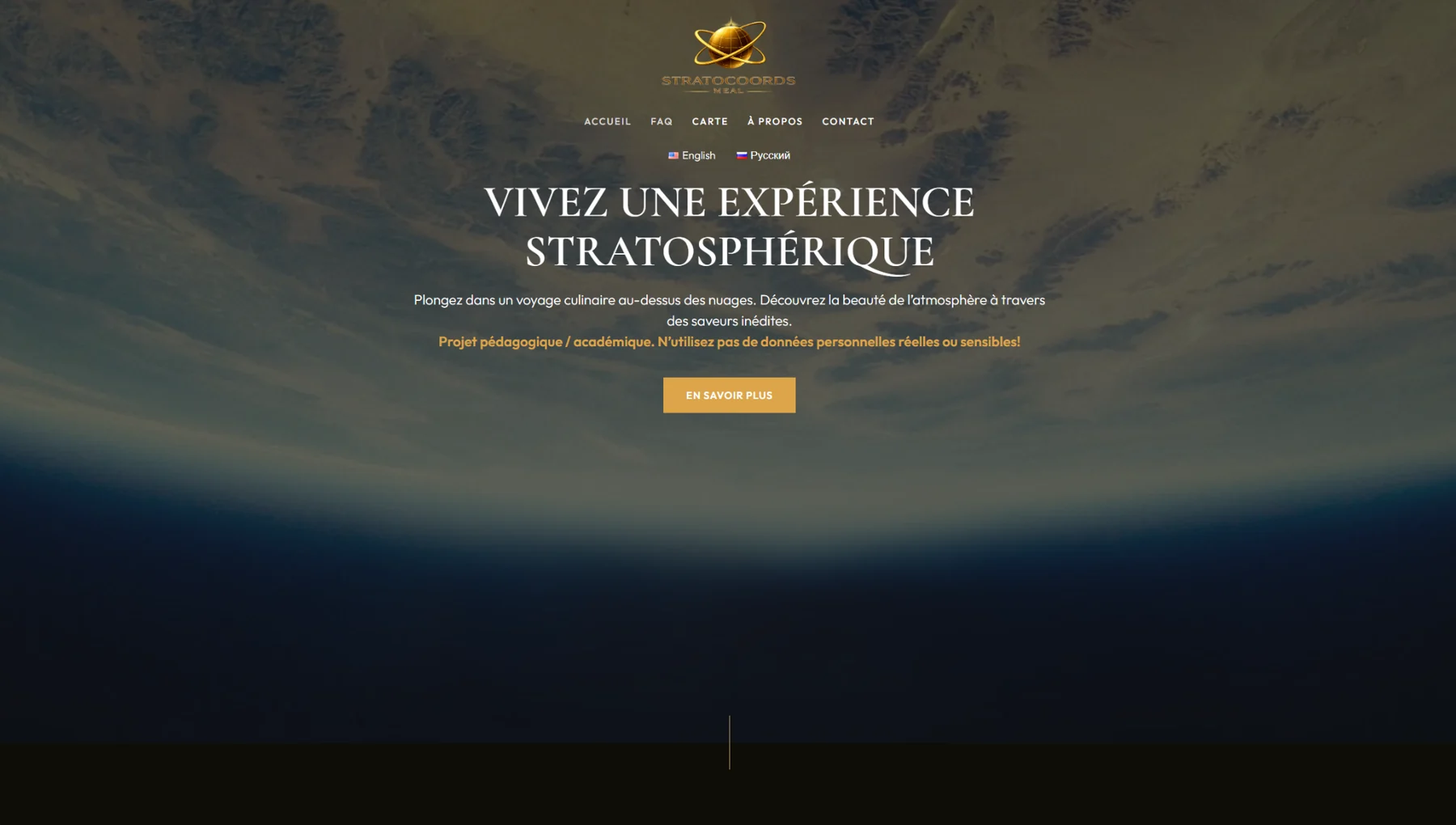 Page d’accueil de StratoCoordsMeal